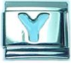 Light blue letter Y - Italian charm - Click Image to Close
